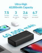 Anker 347 Power Bank, 40,000mAh, 30W PD, 4-Port, Black (A1377H11) - Image 4