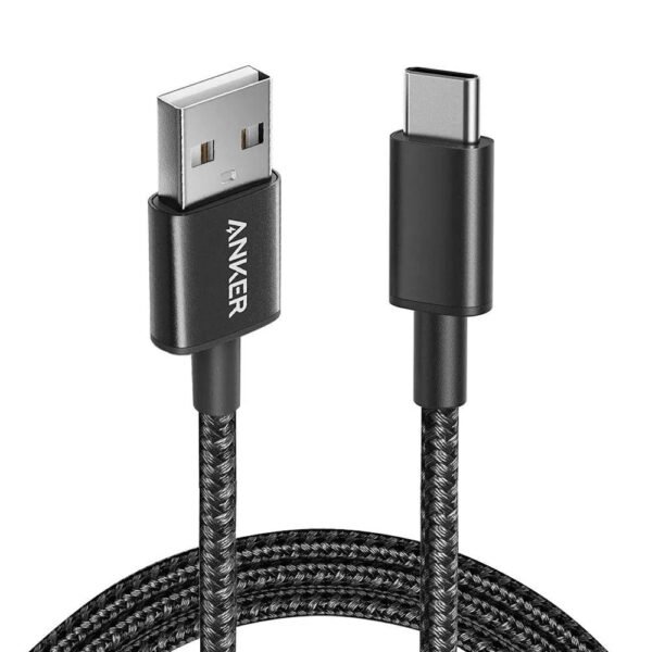 Anker Nylon USB-A to USB-C Cable - 1.8m, Braided Nylon, Black