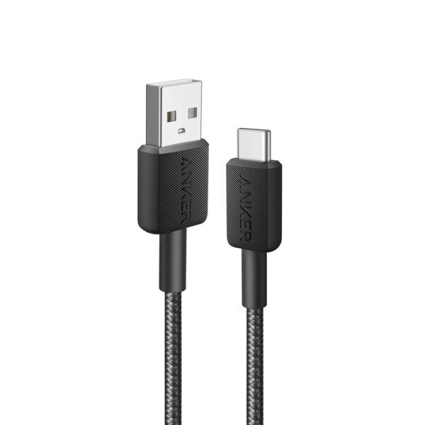 Anker 322 USB-A to USB-C Cable - 3ft (0.9m), Braided Nylon, Black