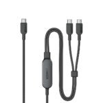 Anker 2-in-1 USB-C to Dual USB-C Cable - 4ft (1.2m), 140W, Black