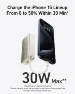 Anker Power Bank 10000mAh 30W Built-In USB-C Cable Beige (A1259H21) - Image 2