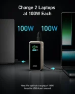 Anker Prime Power Bank, 20,000mAh, 200W Max Output, Smart Display, Golden (A13360B1) - Image 4
