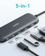 Anker 332 USB-C Hub (5-in-1), 4K@30Hz, 100W PD, Black (A8355H11) - Image 2