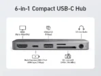 Anker 541 USB-C Hub (6-in-1), 4K@60Hz, 100W PD, Black (A8363HA1) - Image 3