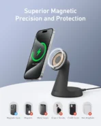 Anker 632 Magnetic Wireless Charging Station (MagGo), 2-in-1, 12.5W, Black (A25M7H11) - Image 4