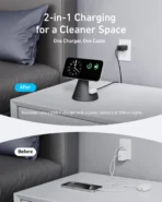 Anker 632 Magnetic Wireless Charging Station (MagGo), 2-in-1, 12.5W, Black (A25M7H11) - Image 3