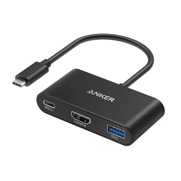 Anker PowerExpand 3-in-1 USB-C Hub, 4K@30Hz, 60W PD, Black (A8339HA1)