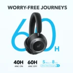Anker Soundcore Space One Pro Adaptive ANC Over-Ear Headphones, Black (A3062H11) - Image 3