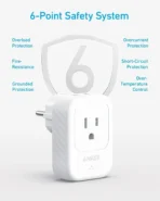 Anker Travel Adapter (5-in-1), 15W, 3x USB/PD Ports + 2x AC Outlets, White (A92A2321) - Image 3
