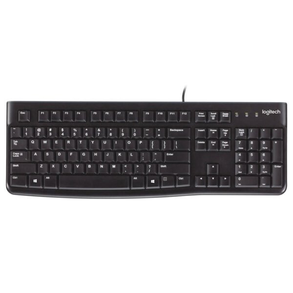 LOGITECH K120 Corded USB Keyboard, Black (920-002495)