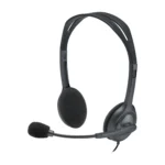 Logitech H111 Wired Stereo Headset - Single 3.5mm Plug, On-Ear, Noise-Cancelling Mic - Black (981-000593)