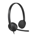 Logitech H340 Corded USB-A Headset - Digital Stereo, Noise-Cancelling Bi-directional Mic - Black (981-000475) - Image 2