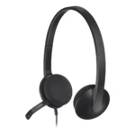 Logitech H340 Corded USB-A Headset - Digital Stereo, Noise-Cancelling Bi-directional Mic - Black (981-000475)