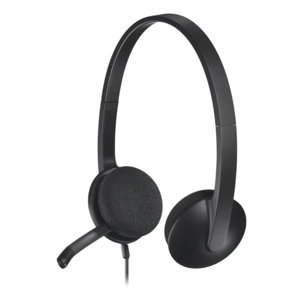 Logitech H340 Corded USB-A Headset - Digital Stereo, Noise-Cancelling Bi-directional Mic - Black (981-000475)