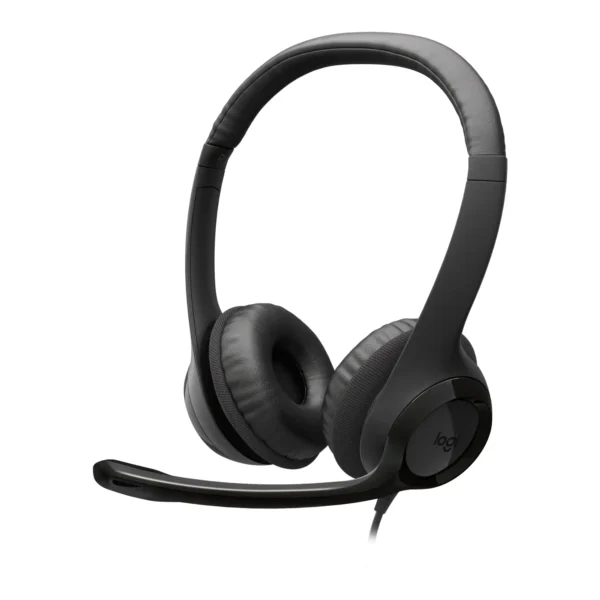 Logitech H390 Corded USB-A Headset - 30mm Drivers, Noise-Cancelling Mic, On-Ear - Black (981-000406)